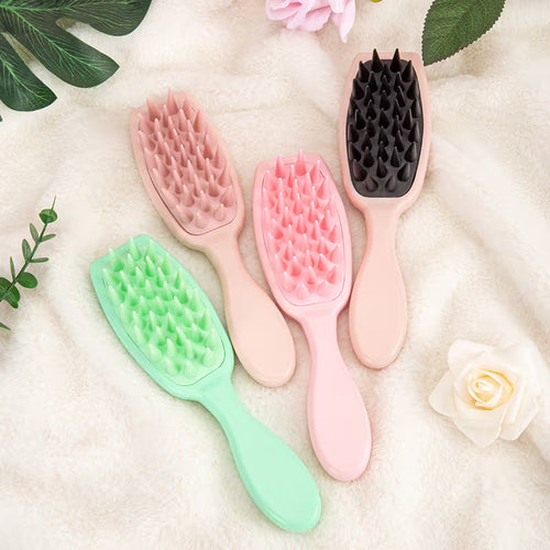 Long Handle Scalp Massage Brush - Silicone Shampoo Scrubber for Easy Scalp Care