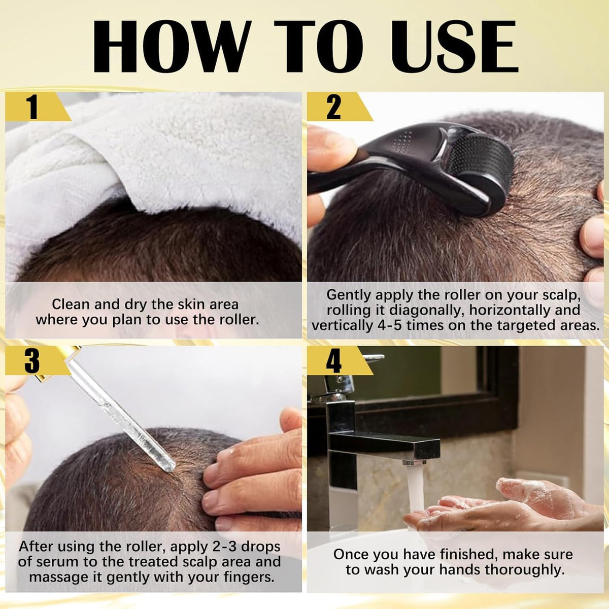 Hair Growth Oil & Derma Roller Kit – 0.25mm Scalp Care Set for At-Home Use