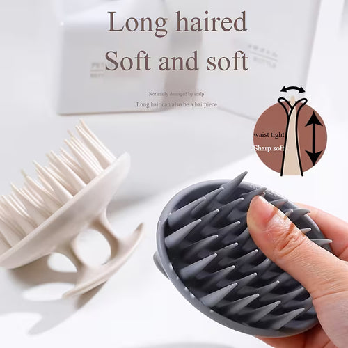 Silicone Scalp Massage Brush - Shampoo Scrubber for Gentle Scalp Cleansing