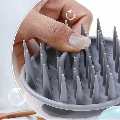 Silicone Scalp Massage Brush - Shampoo Scrubber for Gentle Scalp Cleansing