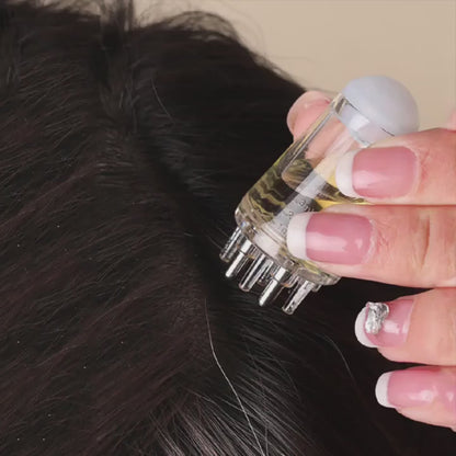 Scalp Oil Applicator Comb – Rollerball Hair Oil Dispenser for Precise Application